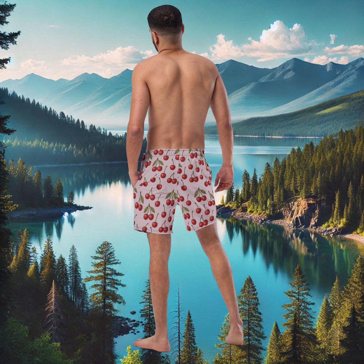 Flathead Cherry Recycled Swim Trunks