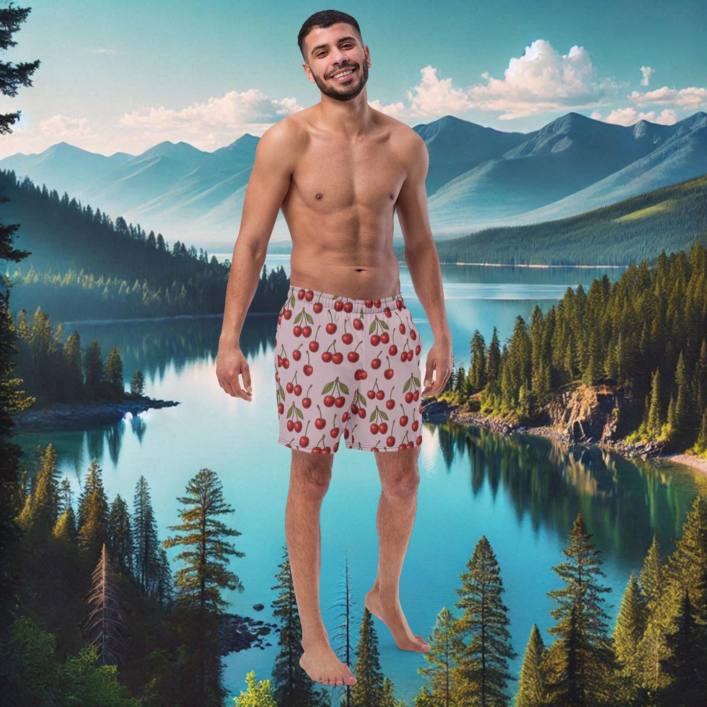 Flathead Cherry Recycled Swim Trunks